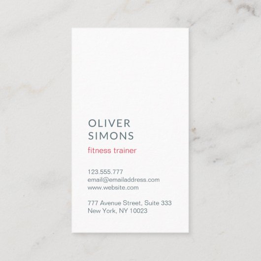 フィットネストレーナーの名刺 名刺 (裏面)