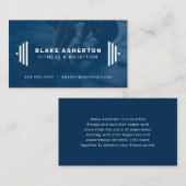 フィットネストレーナーの青い名刺（写真付） 名刺 (正面/裏面)