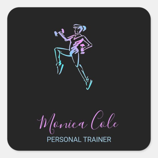 フィットネストレーナーシルエットブラック スクエアシール (正面)