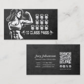 フィットネストレーナージムケトルベルクラスパスロイヤリティ 名刺 (正面/裏面)