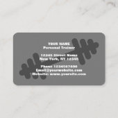 フィットネストレーナージムコーチの名刺テンプレート 名刺 (裏面)