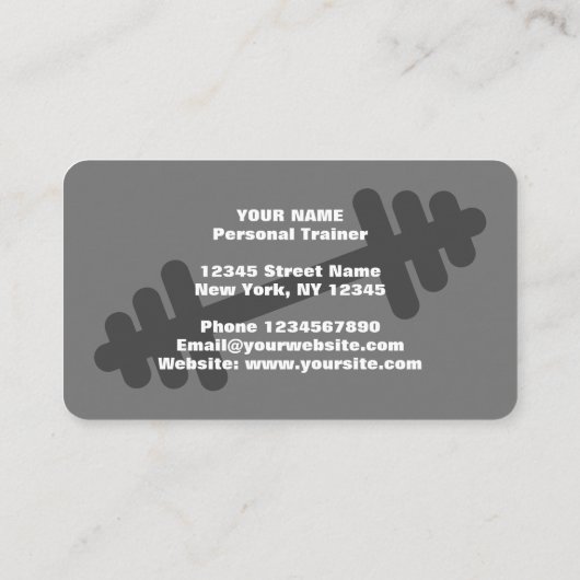 フィットネストレーナージムコーチの名刺テンプレート 名刺 (裏面)