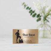 フィットネストレーナージムコーチモダンフェイク金ゴールド 名刺 (スタンド正面)