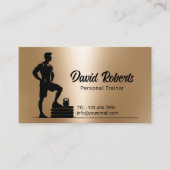 フィットネストレーナージムコーチモダンフェイク金ゴールド 名刺 (正面)