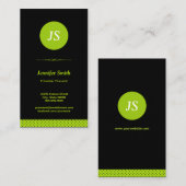 フィットネストレーナースタイリッシュ- Apple Green 名刺 (正面/裏面)