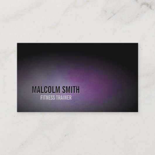 フィットネストレーナービジネスカードスポーツダークグランジ 名刺 (正面)