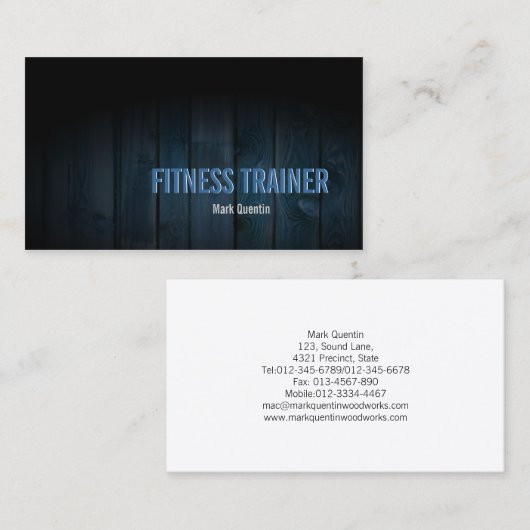 フィットネストレーナービジネスカードダークウッド 名刺 (正面/裏面)