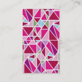フィットネストレーナーピンク抽象芸術ジオメトリ 名刺 (裏面)
