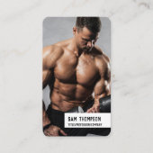 フィットネストレーナーフォト&ロゴソーシャルメディアのアイコン 名刺 (正面)