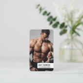 フィットネストレーナーフォト&ロゴソーシャルメディアのアイコン 名刺 (スタンド正面)