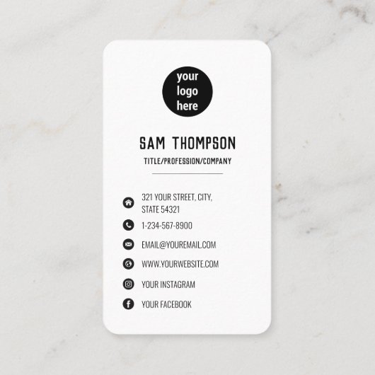 フィットネストレーナーフォト&ロゴソーシャルメディアのアイコン 名刺 (裏面)