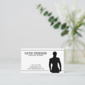 フィットネストレーナーブラックモダンボディビルコーチ  名刺 (スタンド正面)