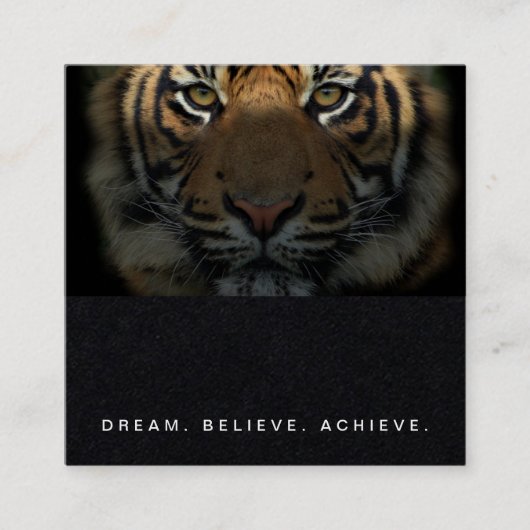 フィットネストレーナープロフェッショナルプレミアムブラックスクエア スクエア名刺 (正面)