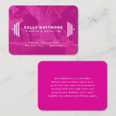 フィットネストレーナーモダンの明るいピンクの写真 名刺 (正面/裏面)