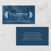 フィットネストレーナーモダンネイビー・ブルー・フォト 名刺 (正面/裏面)