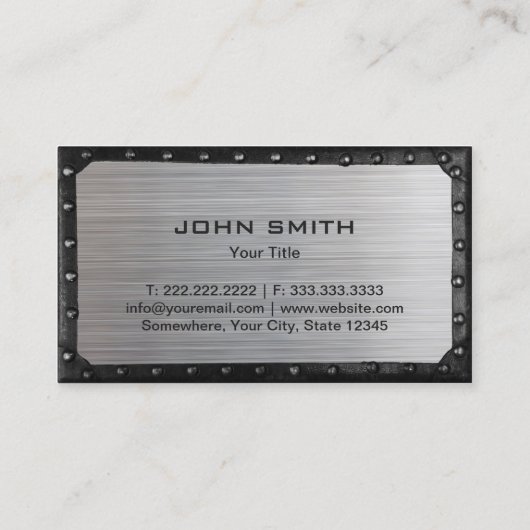 フィットネストレーナー工業用金属枠鋼フェイク材 名刺 (裏面)