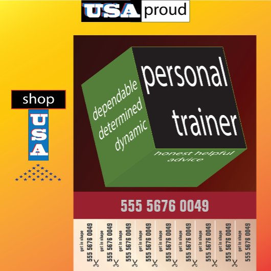 フィットネストレーナー幾何学的モダンデザイン チラシ