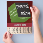 フィットネストレーナー幾何学的モダンデザイン チラシ (手)