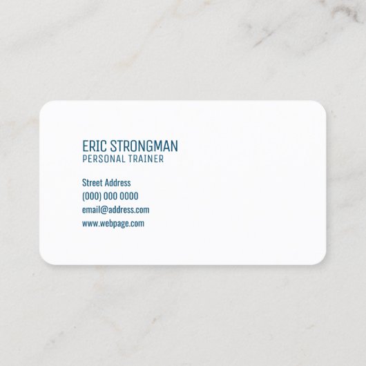 フィットネストレーナー文字とイメージブレンドブルー 名刺 (裏面)