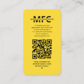 フィットネストレーナー栄養士イエローモダンIG 名刺 (裏面)