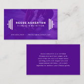 フィットネストレーナー紫の名刺（写真あり） 名刺 (正面/裏面)