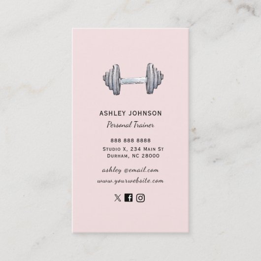 フィットネストレーナー赤面名刺 名刺 (正面)