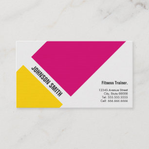 フィットネストレーナー – シンプルピンクイエロー 名刺