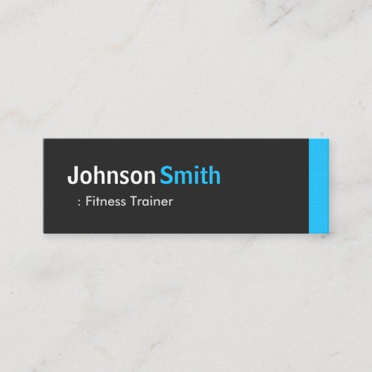 フィットネストレーナー – パーソナルアクアブルーミニ スキニー名刺 (正面)