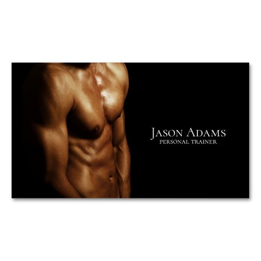 フィットネストレーナー、パーソナルトレーナー マグネット名刺 (正面)
