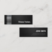 フィットネストレーナー – ブラックシルバーストライプズ スキニー名刺 (正面/裏面)