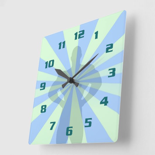 フィットネストレーニングとジム スクエア壁時計 (傾斜)