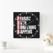 フィットネストレーニングジムのモチベーション – プッシュ スクエア壁時計 (ホーム)