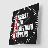 フィットネストレーニングジムのモチベーション – プッシュ スクエア壁時計 (傾斜)