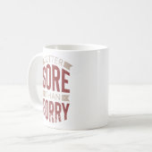 フィットネストレーニングジムジャスト痛み申し訳ないことわざ コーヒーマグカップ (正面左)