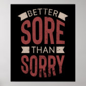 フィットネストレーニングジムジャスト痛み申し訳ないことわざ ポスター (正面)