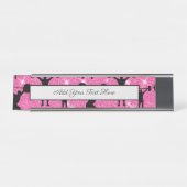 フィットネストレーニングジムスポーツピンクグリッター デスクネームプレート (正面)