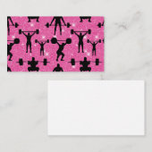 フィットネストレーニングジムスポーツピンクグリッター 名刺 (正面/裏面)