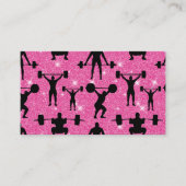 フィットネストレーニングジムスポーツピンクグリッター 名刺 (正面)