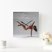 フィットネストレーニングジム動機 スクエア壁時計 (ホーム)