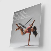 フィットネストレーニングジム動機 スクエア壁時計 (傾斜)