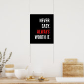 フィットネストレーニングジム引用文 やる気を起こさせる ポスター (キッチン)