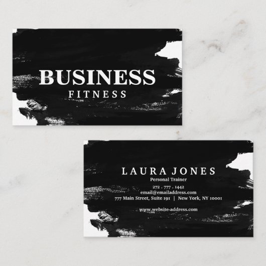 フィットネストレーニングプロフェッショナルダークブラックグランジ 名刺 (正面/裏面)