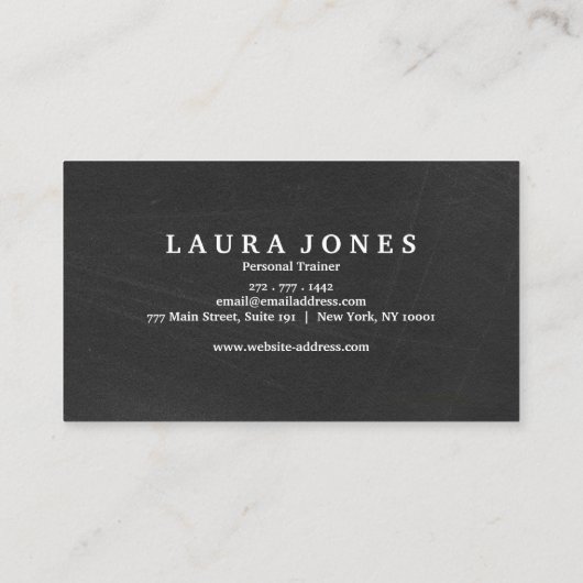 フィットネストレーニングプロフェッショナルDark Blackboard 名刺 (裏面)