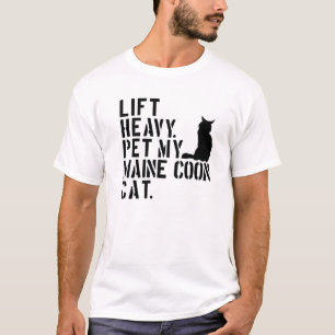 フィットネストレーニング- Lift Heavy Pet My Maine Coon Cat Tシャツ