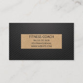 フィットネスバーベルのロゴタイプ |ブラックカーボンお洒落 名刺 (裏面)