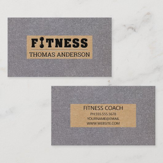 フィットネスバーベルのロゴタイプ 名刺 (正面/裏面)