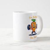 フィットネスパーソナライズされたマグ – ベジタやる気を起こさせるブル ジャンボコーヒーマグカップ (正面右)