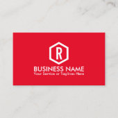 フィットネスパーソナルトレーナーはっきりしたモノグラムモダンレッド 名刺 (正面)