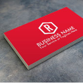 フィットネスパーソナルトレーナーはっきりしたモノグラムモダンレッド 名刺