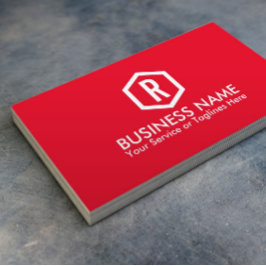 フィットネスパーソナルトレーナーはっきりしたモノグラムモダンレッド 名刺